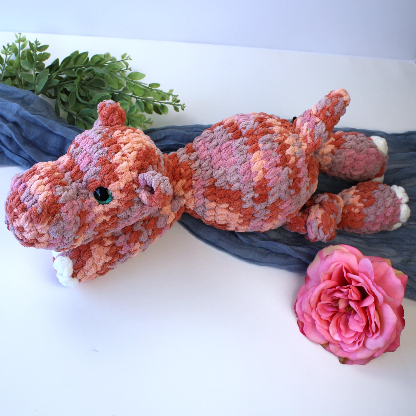 Handmade Plush Hippo