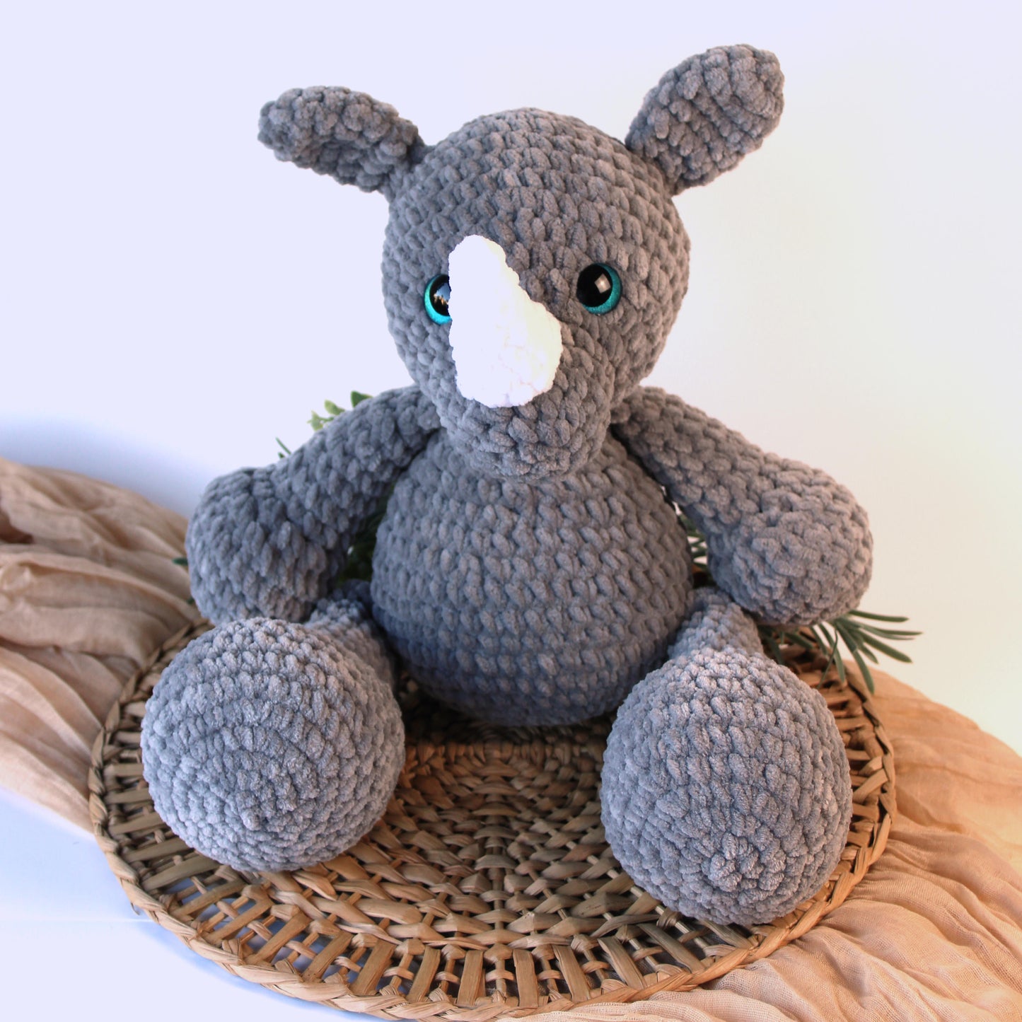 Handmade Plush Rhino