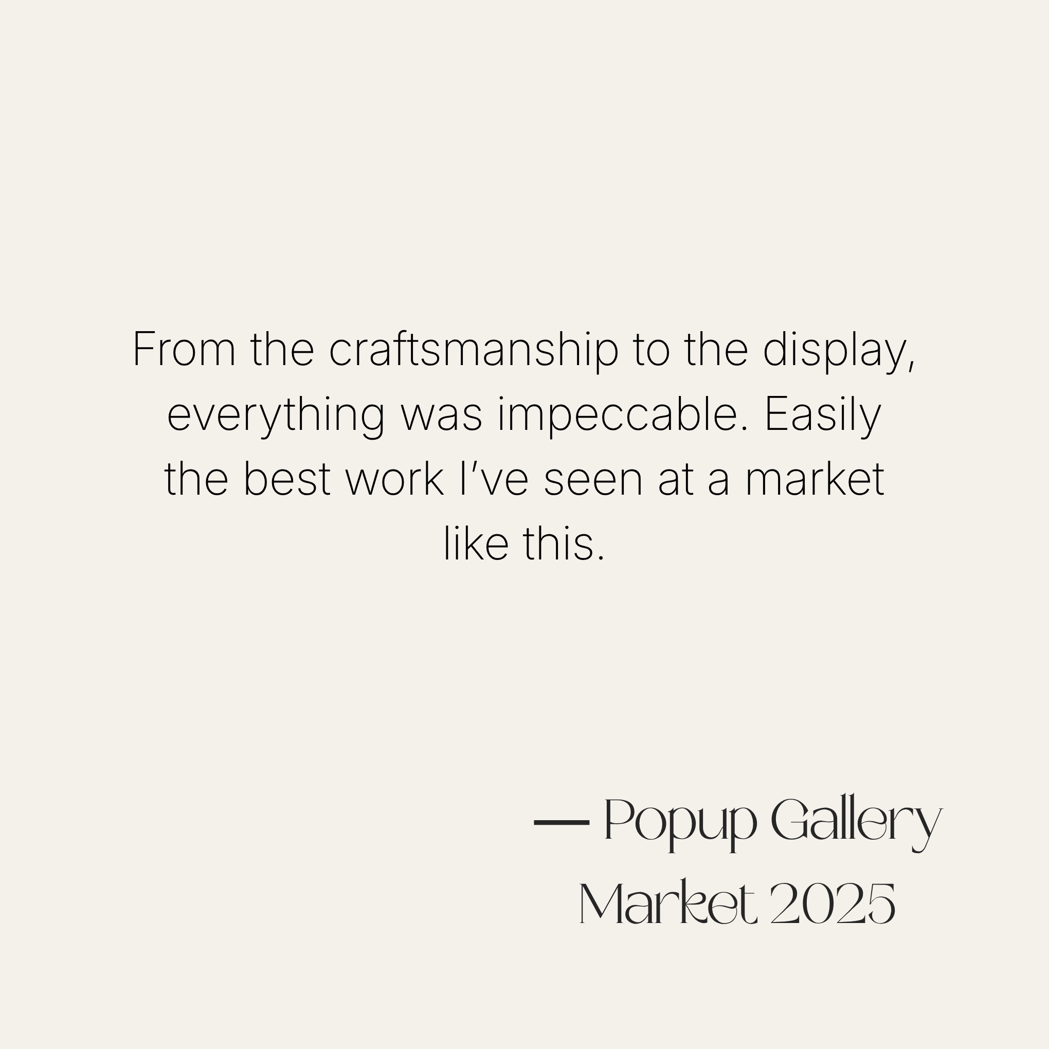 Text review of Popup Gallery Market 2025 on a white background