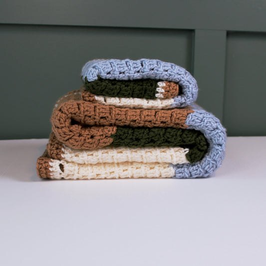 Cedar + Mist Crochet Baby Blanket