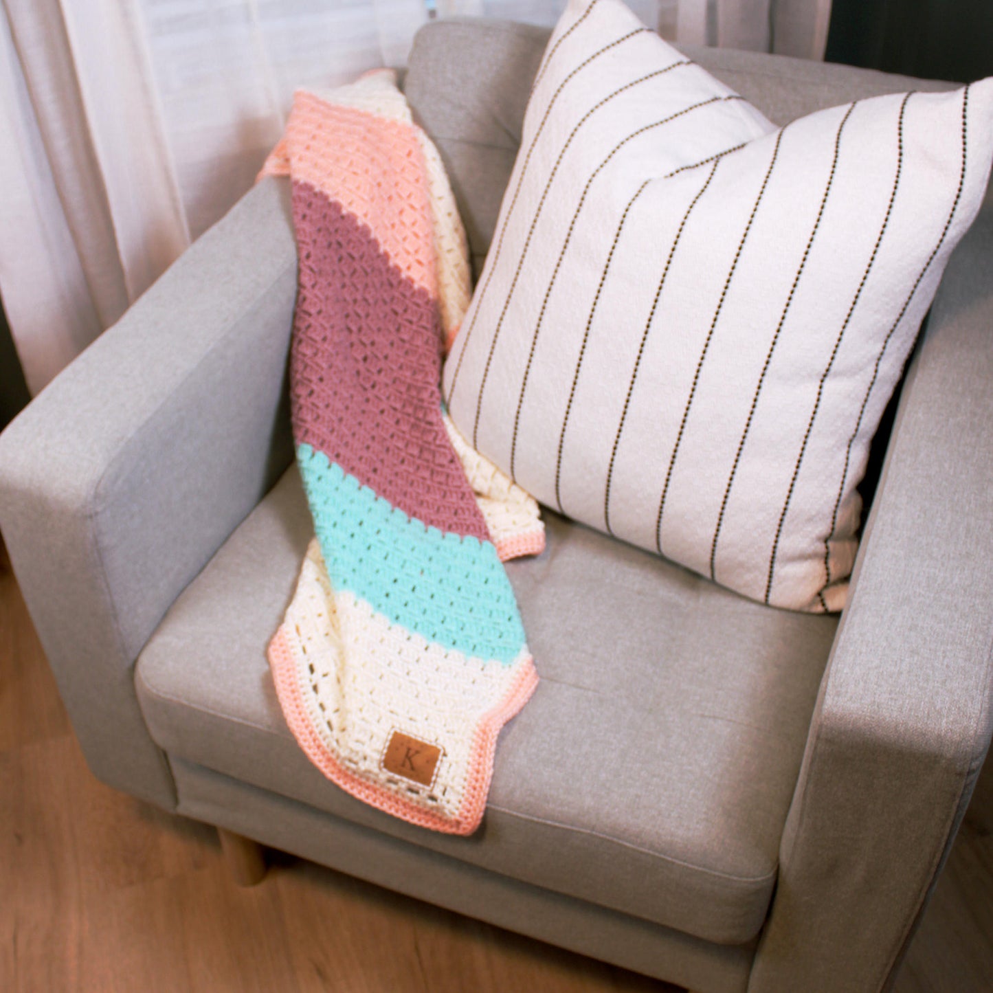 Peach Tea Crochet Baby Blanket