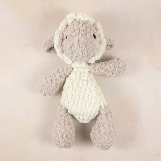 Lamb lovey shown flat on a light background to display shape and proportions.